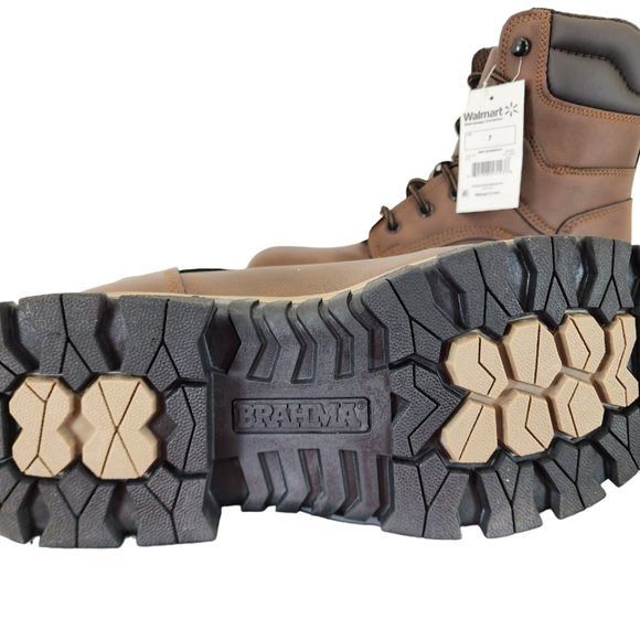 NWT Brahma Men's Vertex Work Comfort Boots Steel Toe Brown Slip & Oil Resistant - Picture 10 of 11